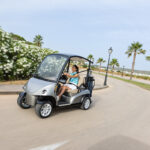 Street-legal Garia golf cart designed for urban and leisure use in Nassau, Bahamas
